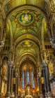 Colorful mosaics, altar, stained glass, Basilica of Notre Dame de Fourviere, Lyon, France. Art Print